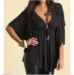 Стильная блузка-топ с v-образным вырезом Для женщин модная блузка с рукавами Mujer Blusa осень 2017 г
