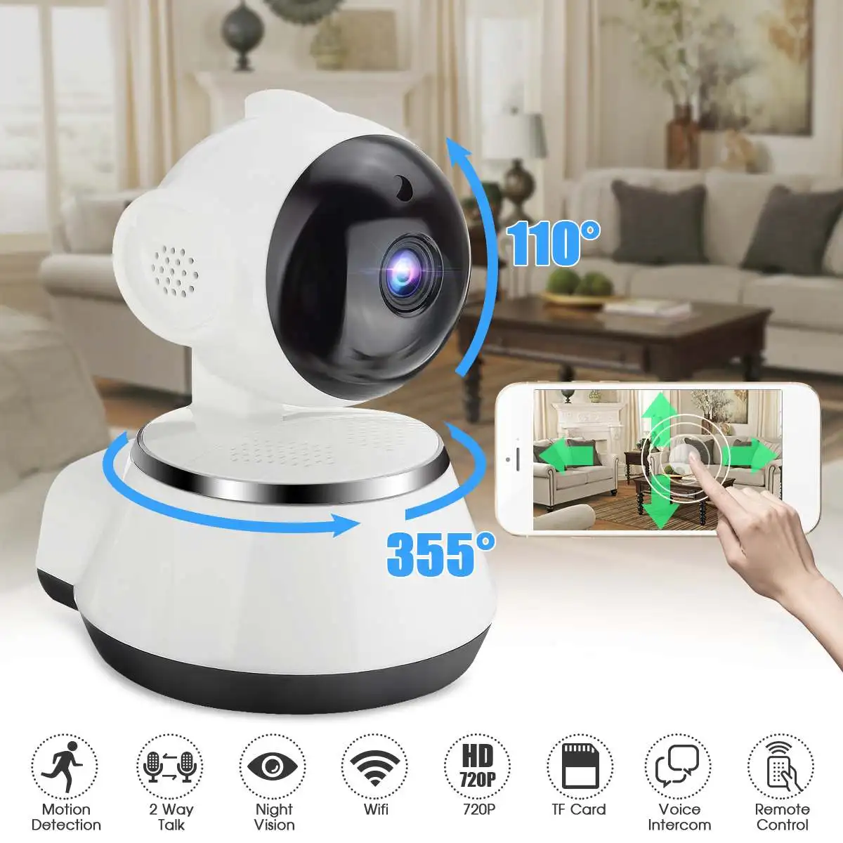 

720P IP Camera Wireless Wifi Cam Indoor Home Security Surveillance CCTV Network Camera Night Vision Remote View