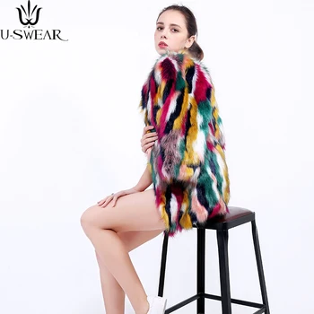 

Women's Faux Fur Coat Winter Warm Mixed Colors Imitation Fox Fur Short Round Neck Young Lady 2020 New Comfort Luxur Costs