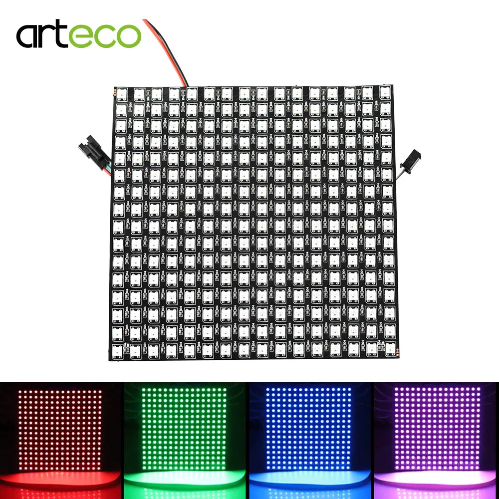 5050 RGB WS2812 полноцветная Плата дисплея полоса постоянного тока 5 в 8*8 / 16*16 /8*32 64 256