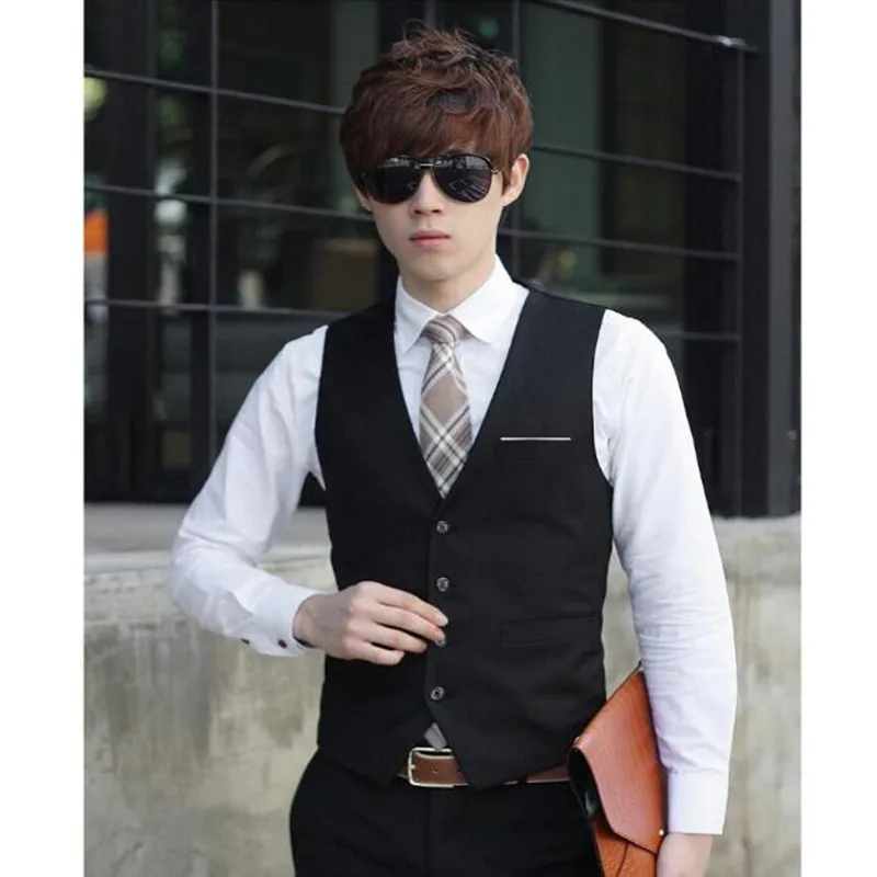 Hombre Sin Mangas Clasico Chaleco Vestir De Boda Casual Moda Fundaciointermedia Org