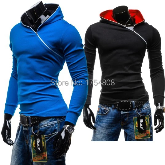 2015 New Fashion Brand Casual Winter Men's Jacket Diagonal zipper Slim Fit Hoodies Men High Quality Sports Hoody Sweatshirts | Мужская
