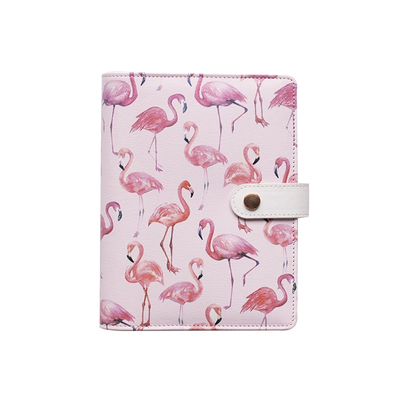 

A6 Cute Spiral Notebook Notepad PU Leather Colored Flamingo Sakura Planner Kawaii Diary Book School Office Supply Papelari
