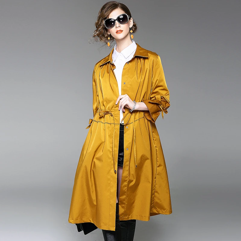 Popular Yellow Trench Coat Women-Buy Cheap Yellow Trench Coat women trench coat size plus spring autumn 2017 loose women's outwear coat vintage fashion long yellow - Popular Yellow Trench Coat Women-Buy Cheap Yellow Trench Coat