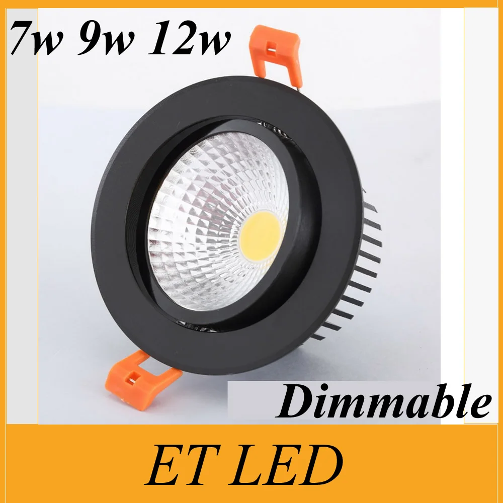 

High Brightness COB led downlight lamp 7W 9W 12W AC110~220V spotlight ceiling Warm / Cool / Nature White DHL Free Shipping CE&UL