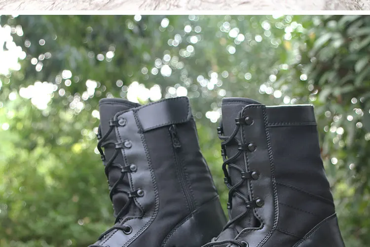 Ботинки до середины икры женские мотоциклетные ботинки летние сетчатые/холщовые с застежкой-молнией дышащие мотоциклетные армейские военные сапоги Размер 36-46