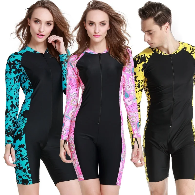 

Printed Men Swimwear Siren Sun Protection Suit Jellyfish Suit Floating Submarine Suit Long Sleeved Diving Suit Women Swimsuit