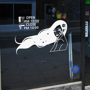 

Barber's beauty parlor business hour glass door adornment fashion decorative stickers window wall stickers