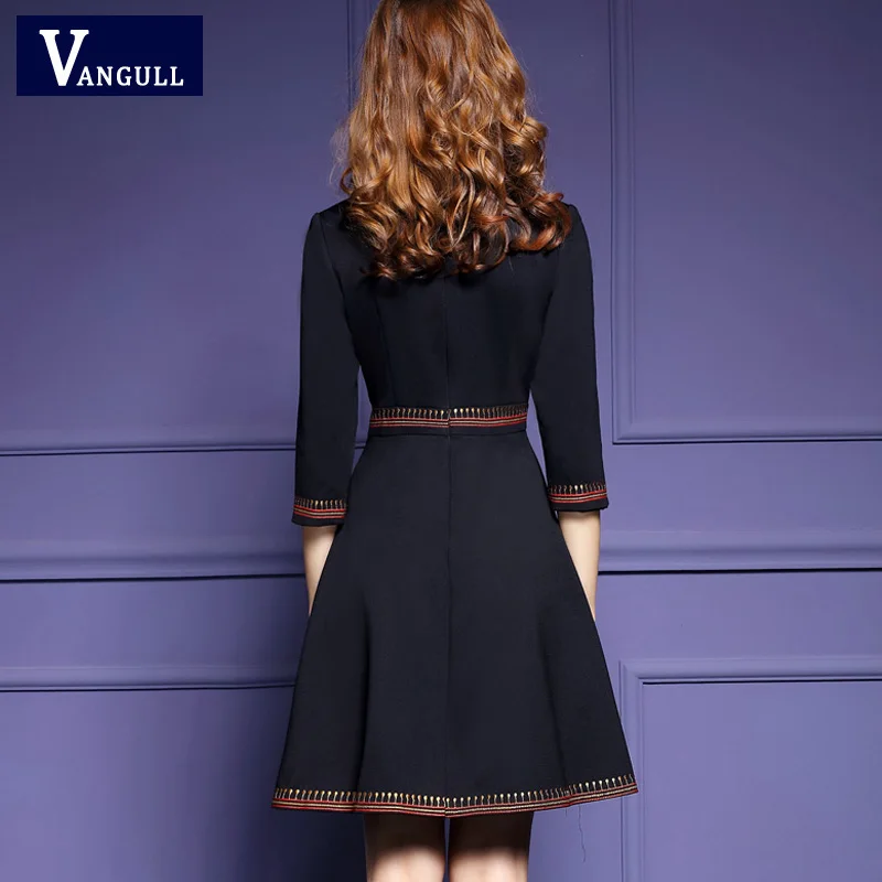 Vangull A Line Boho платья брендовые высокого качества винтажные женские 2018 новые черные