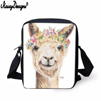 

NOISYDESIGNS Mini Messenger Bags Brand Designer Handbags Women's Crossbody Bags Llama Pattern Children's Shoulder Bag Mujer