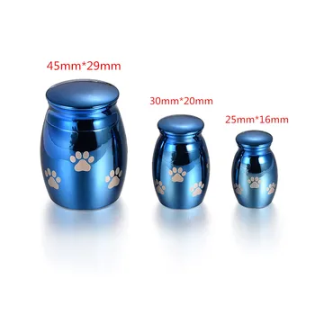 

IJU015-1 Paw Print Pet Memorial Cremation Jar Dog/Cat Funeral Ashes Locket Jewelry Keepsake Stainless Steel Mini Urn
