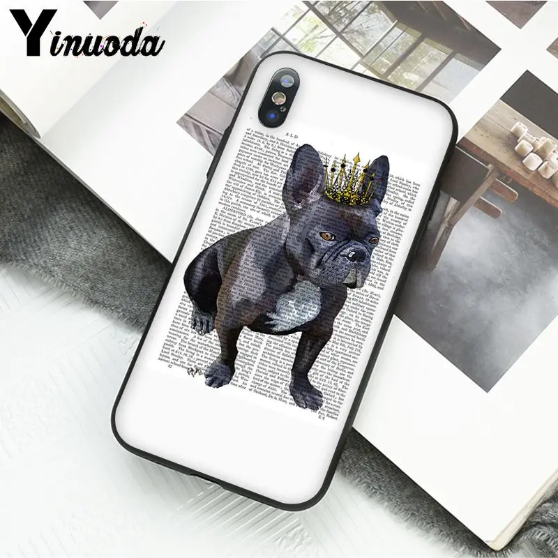 Book newspaper background Cute French Bulldog