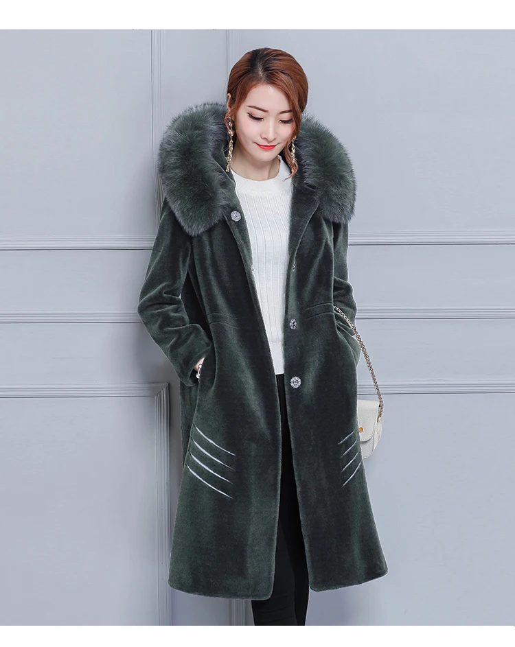 6916 5XL Plus Size Faux Fur Coat with Hood Women Elegant Winter Wool Jacket Fox Fur Collar Luxury Warm Long Winter Coat Women 2018 11