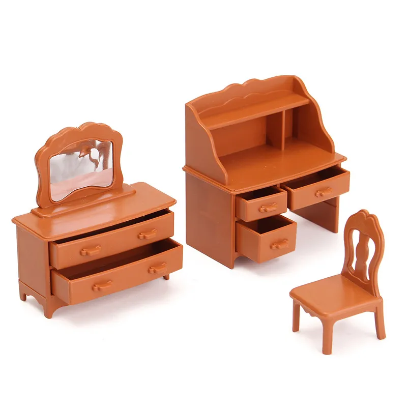 New Vintage Miniature Bedroom Furniture Set Dresser Desk Mirror Furniture Toys Set for Kids Christmas Gift Dollhouse Accessories New Vintage Miniature Bedroom Furniture Set Dresser Desk Mirror Furniture Toys Set for Kids Christmas Gift Dollhouse Accessories