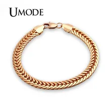 UMODE New Fashion Luxury Gold Color Bracelet for Men Snake Chain Bracelet Gold Jewelry Unique Accessories Bijoux AUB0141