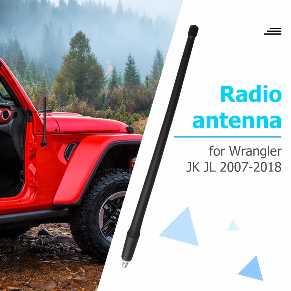 13 дюймов автоматический для автомобильной крыши мачта стерео радио FM AM усиленный усилитель автомобильная антенна для Wrangler JK JL 2007- стайлинга автомобилей