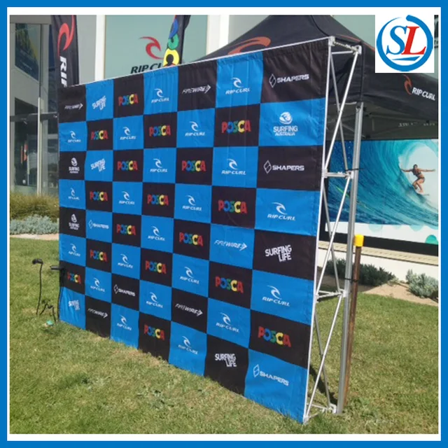 Aluminum mental spring pop up display wall portable trade show backdrop