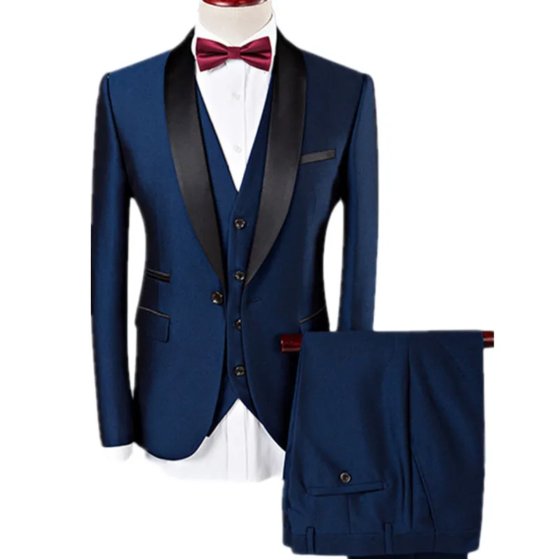 

YUNCLOS Mens Suits Slim Fit Tuxedo Shawl Lapel Formal 3 Pieces Suit Wedding Prom Tux Jacket Waistcoat & Trousers