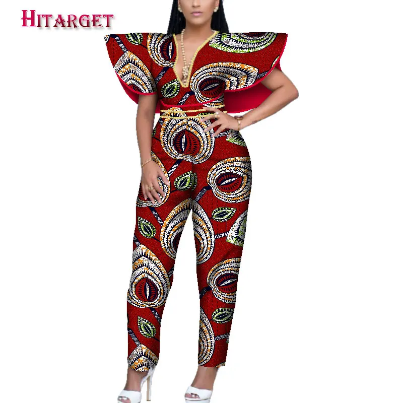 calça africano senhoras macacões macacão personalizável wy3945