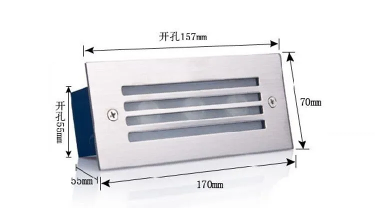 Lâmpada de Canto Luz das Escadas Frete Grátis Levou Parede 3*3 w Recesso Passo 85-265 v - Dc12v Porão Porch Caminho Stairway Lâmpada Dhl 5 Lâmpadas subterrâneas