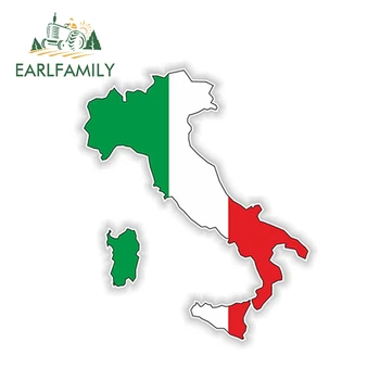 

EARLFAMILY 12cm x 7.6cm Italy National Flag Silhouette Flag Bumper Vinyl Decal Map Flag Car Body Window Motorcycles Car Stickers