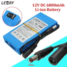 LEORY 12 В DC 6800 мАч литиевая аккумуляторная батарея li-ion Супер электрические батареи пакет для беспроводной передатчик камеры видеонаблюдения