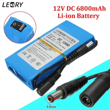

LEORY 12V DC 6800mAh Lithium Rechargeable Battery Li-ion Super Electrical Batteries Pack For Wireless Transmitter CCTV Camera