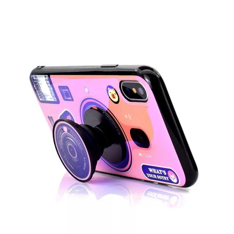 For Samsung Galaxy A60 Phone Case Fashion Cute Camera Pattern Soft Silicone Cover For Galaxy A60 Hidden Stand Holder Back Cover For Samsung Galaxy A60 Phone Case Fashion Cute Camera Pattern Soft Silicone Cover For Galaxy A60 Hidden Stand Holder Back Cover