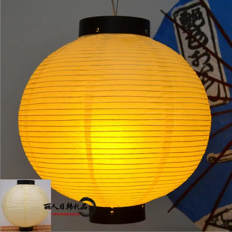 Смешанный дизайн, Круглая Бумажная лампа, японский стиль, бумажный светильник, высокое качество, водонепроницаемая бумажная лампа, подвесной светильник, сатиновый, для паба, для декора дома