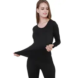 2019 термобелье комплект тонкий сплошной цвет кальсоны термобелье для женщин сексуальное бесшовное белье нижнее белье