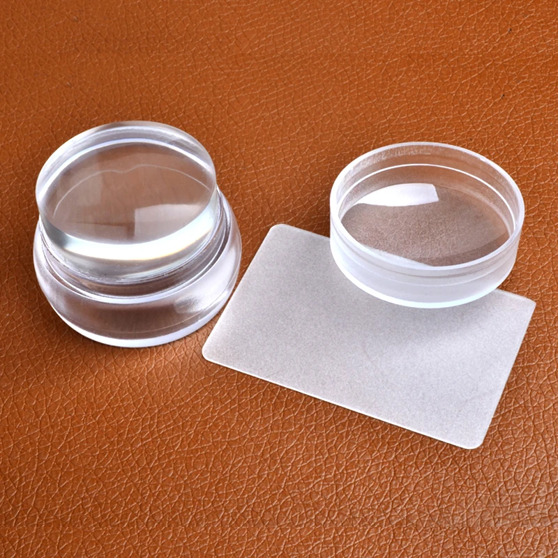 

MAKARTT Matte Nail Art Stamper Scraper with Cap Silicone Jelly 3.5cm Nail Stamp Stamping Tools F0651