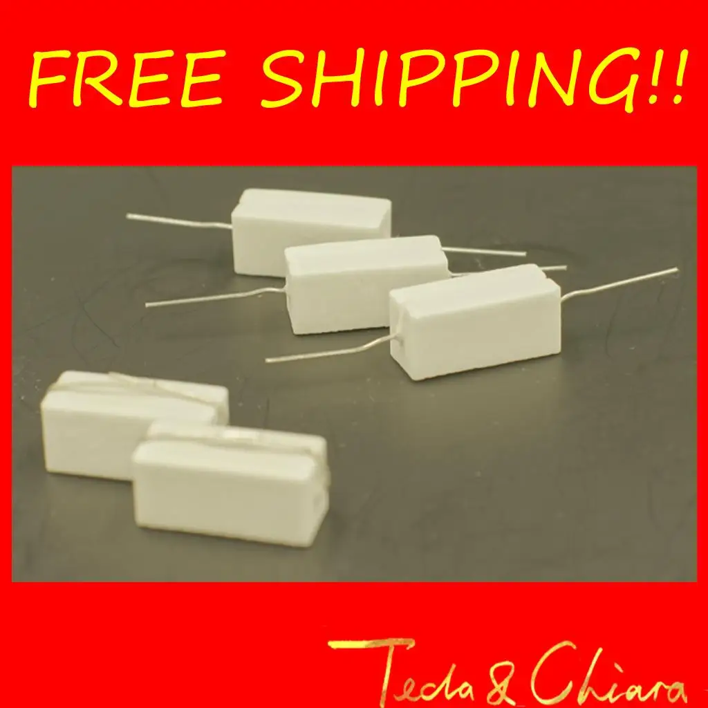 

Free shipping High Quality 20Pcs 5W 0.47 ohm R 0.47ohm 0.47R Horizontal Ceramic Cement Power Resistance Resistor 5%
