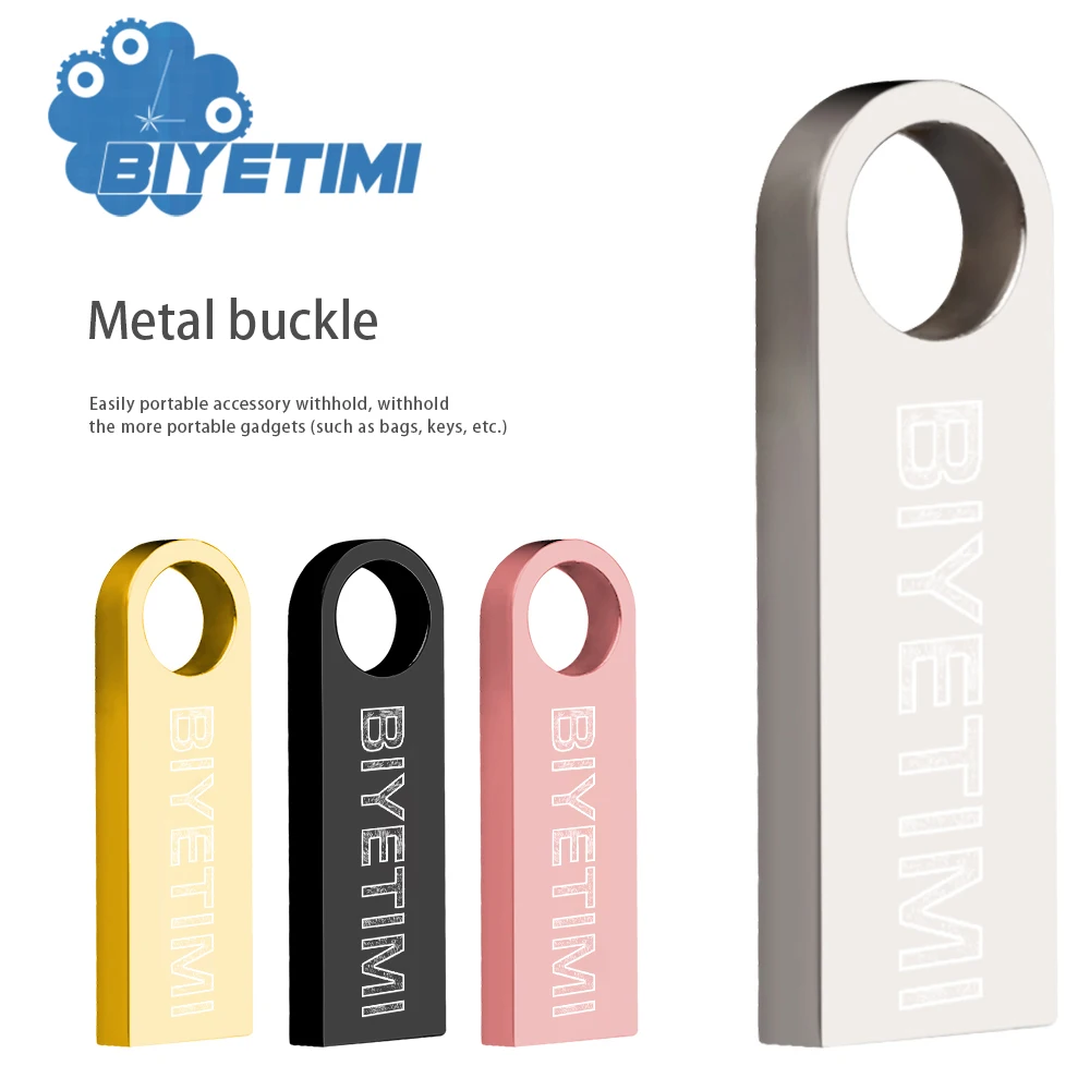 

Biyetimi usb flash drive 64GB 32GB 16GB 8GB 4GB pen drive pendrive waterproof metal silver u disk memoria cel usb stick USB 2.0