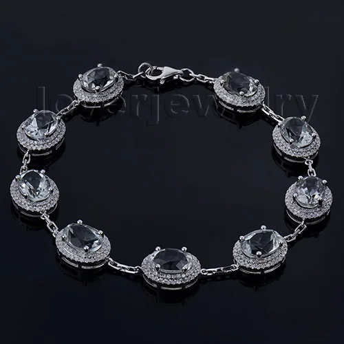 

Oval 6x8mm 14kt Gold Natural Diamond Amethyst Engagement Bracelet