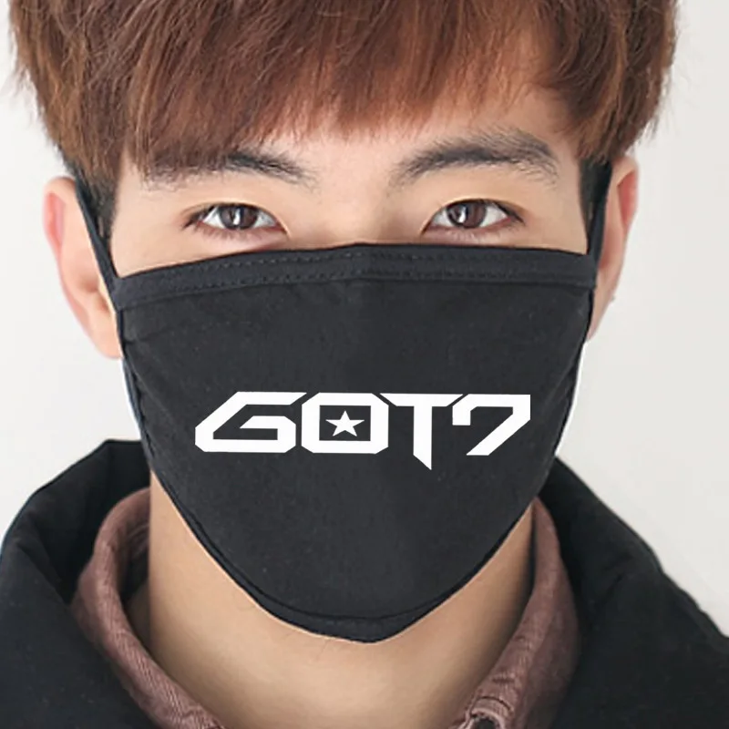 Анти got7 Новая Черная хлопковая Пылезащитная маска рот kpop got7 коллективный альбом jb k-pop Маски Рот Муфельная got7 респиратор для лица