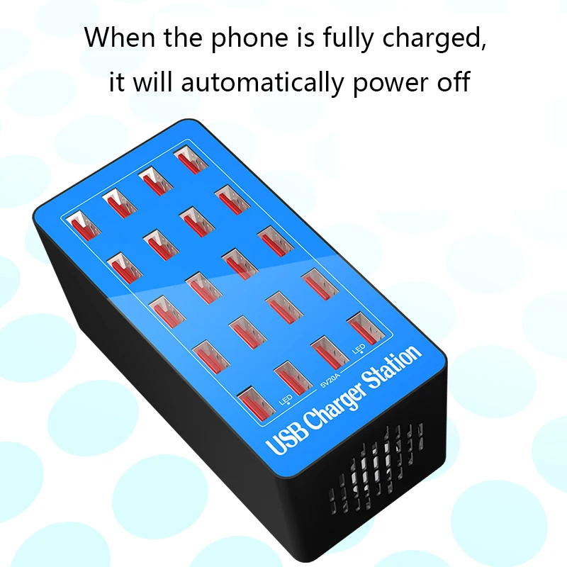 40 20 10 портов USB зарядное устройство 100 Вт 200 5 В 20A А универсальная Быстрая зарядка