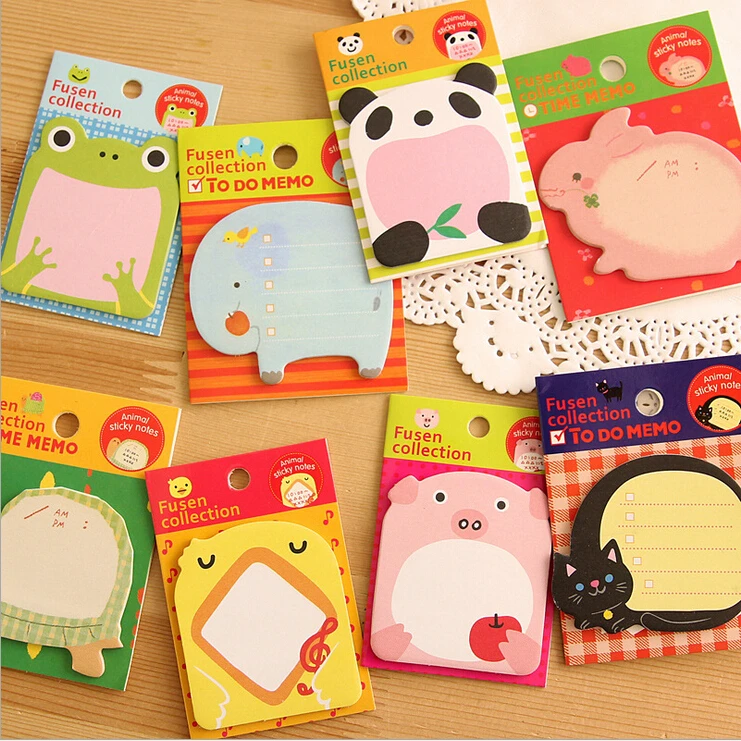 

1 PCS Random Style Korean Kawaii Zoo Memo Pad Stationery Planner Scrapbooking Stickers Paper Sticky Notes Escritorio
