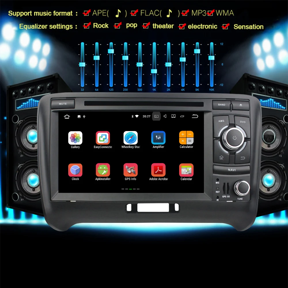 Discount Double Din Android Car DVD Player for Audi TT 2006~2013 Bluetooth Radio GPS Navigation BT WIFI 3G 4G TV Auto Multimedia Player 22