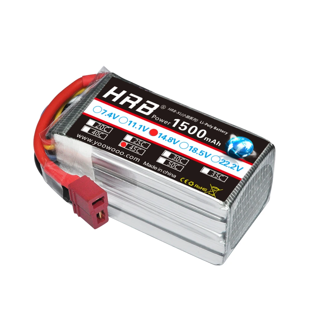 

HRB Lipo 4S Battery 14.8V 45C MAX 90C 1500mah Lipo for Airplane QS8006-014 QS8006 QS 8006 RC Helicopter