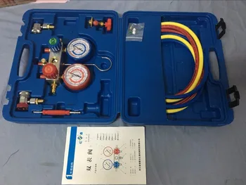 

new Automotive AC Refrigeration Manifold Gauge MST-134A With Couplers & Hoses