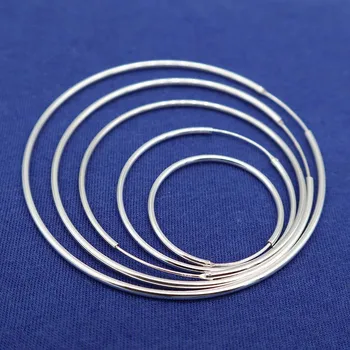 

Authentic 925 Sterling Silver Simple Fashion 3cm/5cm Circle Round Hoop Earring for Women Trendy Jewelry