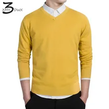 XMY3DWX stylish men fall slim Fit v-neck sweater/Male premium brand leisure Set head knit shirt/Large size knitted sweater XXXL