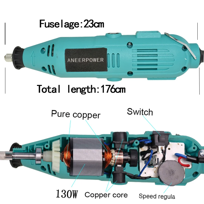 Роторный инструмент шлифовальный мини-дрель мини-мельница шлифовальный станок стиль Dremel гравировка ручка электрическая дрель DIY дрель электрическая 130 Вт