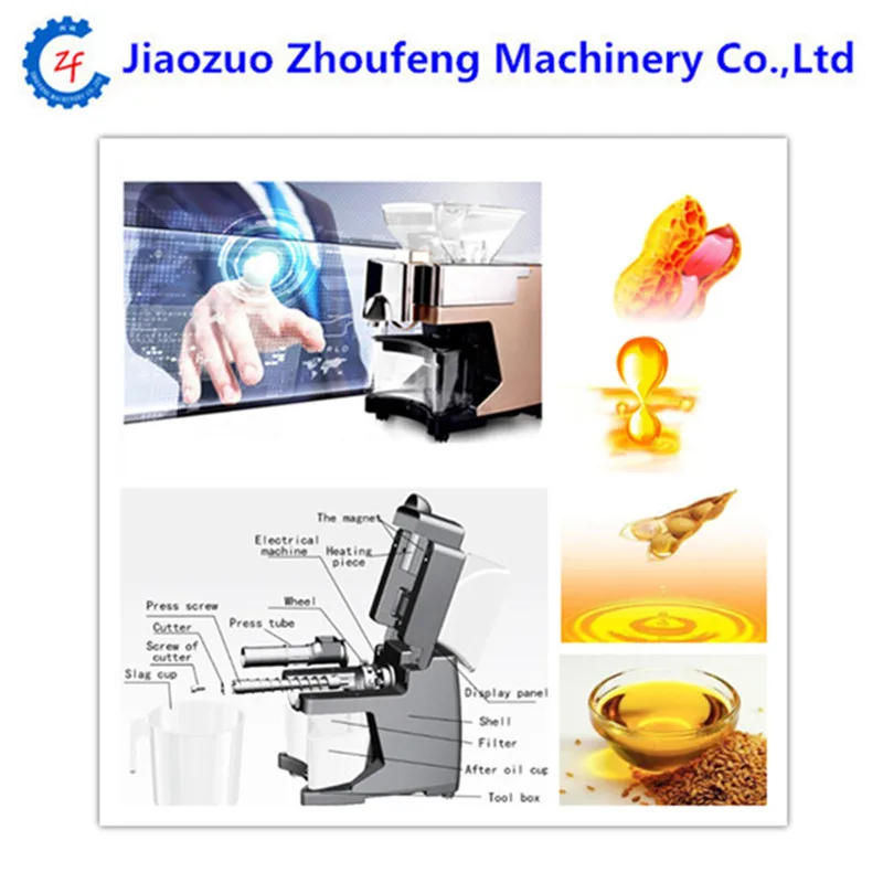 Mini household cold hot press oil machine peanut sesame coconut seed oil extractor expeller screw oil press filter machine price