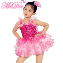 Lovely Ballet Dance Dress Sequin Leotard Ballerina Tutu Dance Dress Girls Party And Wedding Flower Girls Dresses