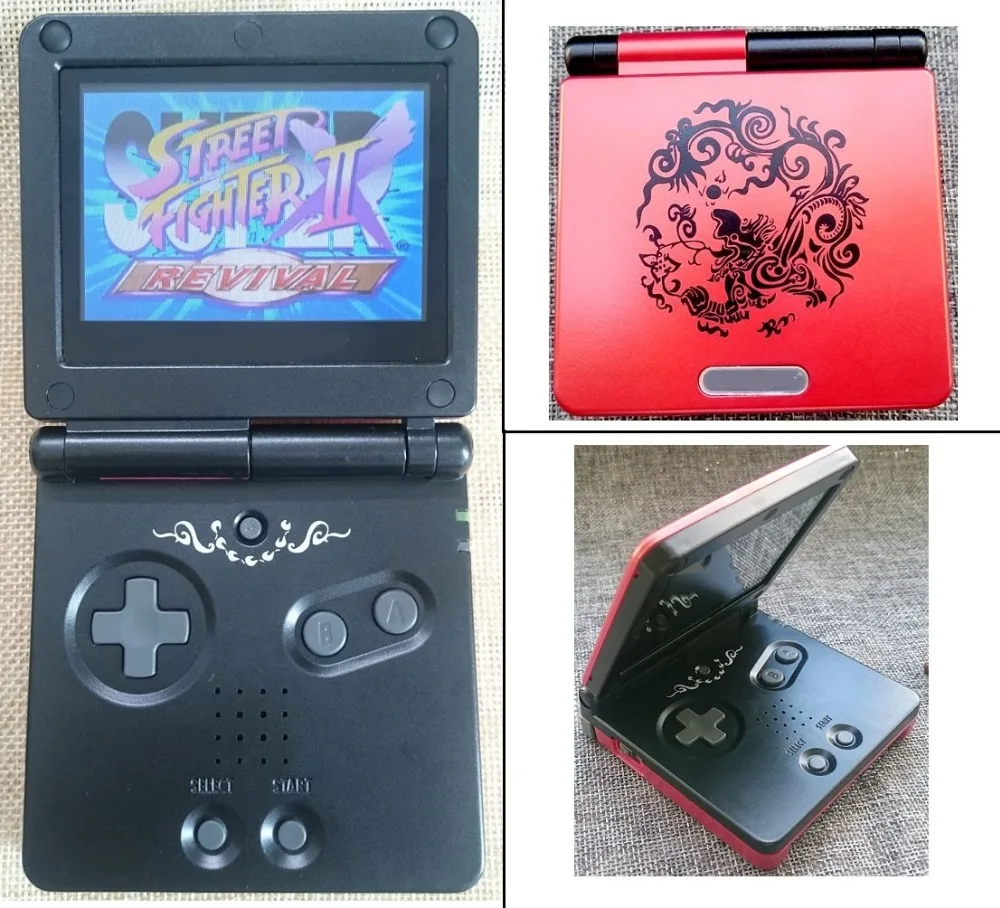 

Rrefurbished For GameBoy Advance SP For GBA SP Console AGS-101 Backlight Backlit Screen - Red Chinese Dragon Console