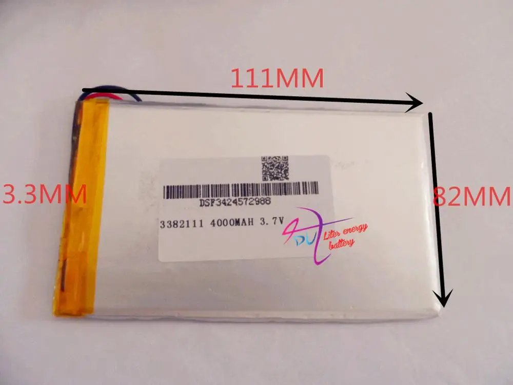 The tablet battery 3.7V 3382111 4000mah polymer lithium ion battery Li