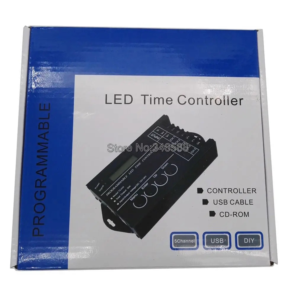 Программируемый по времени RGB LED контроллер TC420 DC12V/24 V 5 канальный общий выход 20A