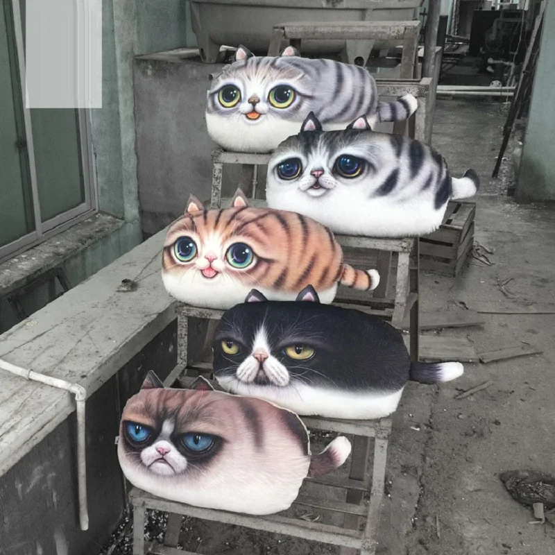 55x32 cm حجم كبير 3d لطيف القط الرموز التعبيرية الكرتون أريكة وسادة الإبداعية مكتب قيلولة وسادة قابل للغسل وسادة سيارة مقعد المساند