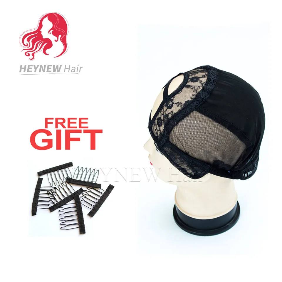 

5PCS/Lot-S/M/L/Size-Middle U Part Weaving Wig Cap Foundation inside inner for Wig Making Hair Extension weft DIY Black Color